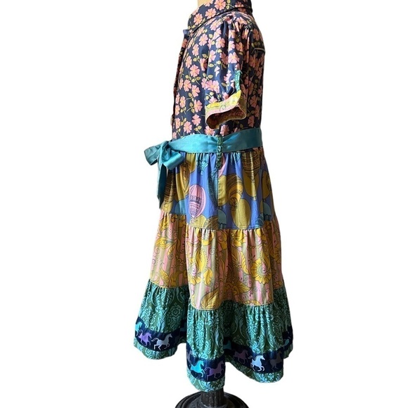 MATILDA JANE GIRLS SIZE 6 CASUAL AND FUN MULTI FABRIC SHORT SLEEVE DRESS - Picture 2 of 11